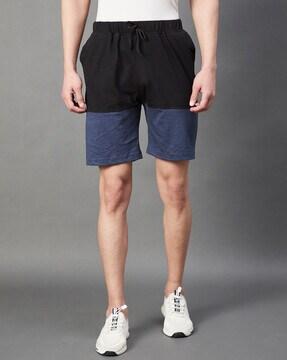 colour-block mid-rise shorts