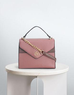 colour block monogram sling bag