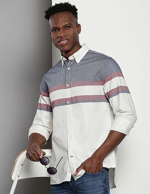 colour block oxford shirt