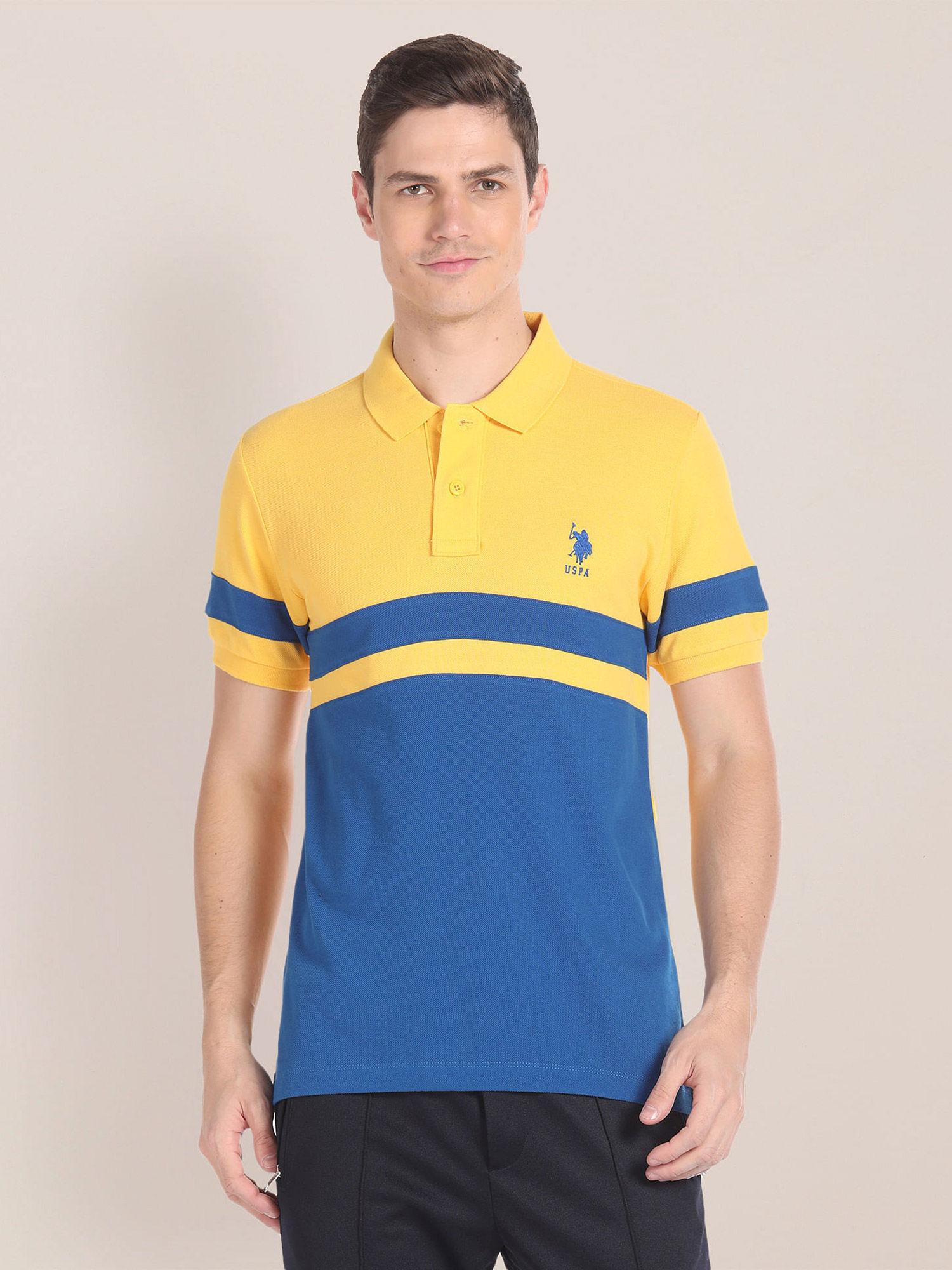 colour block pique polo t-shirt