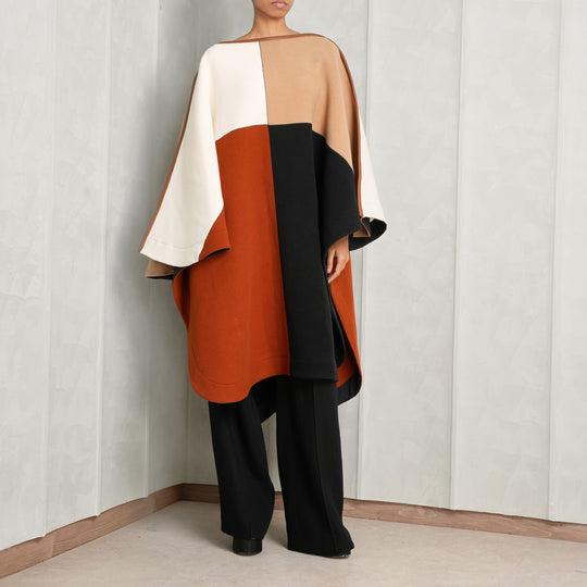 colour-block poncho