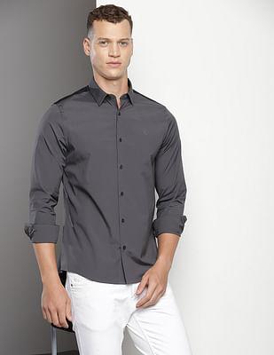 colour block poplin shirt