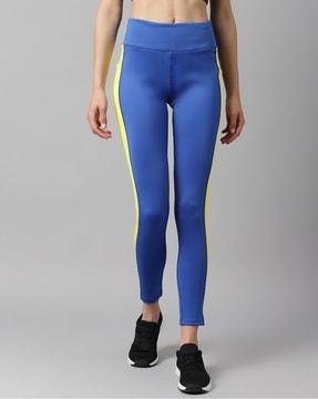 colour-block print leggings with elasticated waist