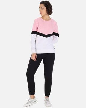 colour-block print tracksuit set