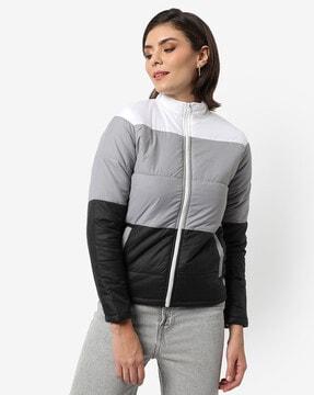 colour-block puffer jacket