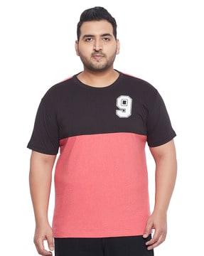 colour-block regular fit crew-neck t-shirt