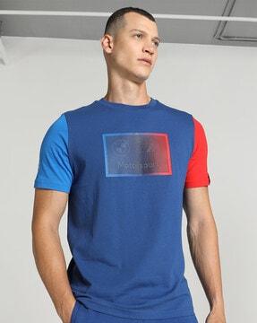 colour-block regular fit crew-neck t-shirt