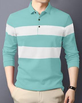 colour-block regular fit polo t-shirt