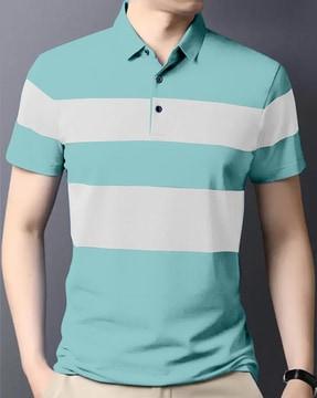 colour-block regular fit polo t-shirt