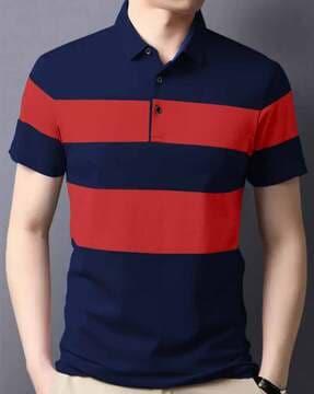 colour-block regular fit polo t-shirt