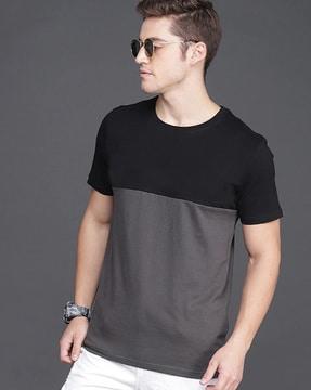 colour-block regular fit t-shirt