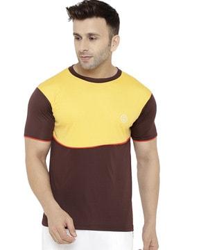 colour block regular fit t-shirt