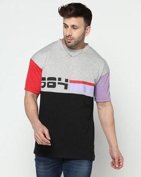 colour-block regular fit t-shirt