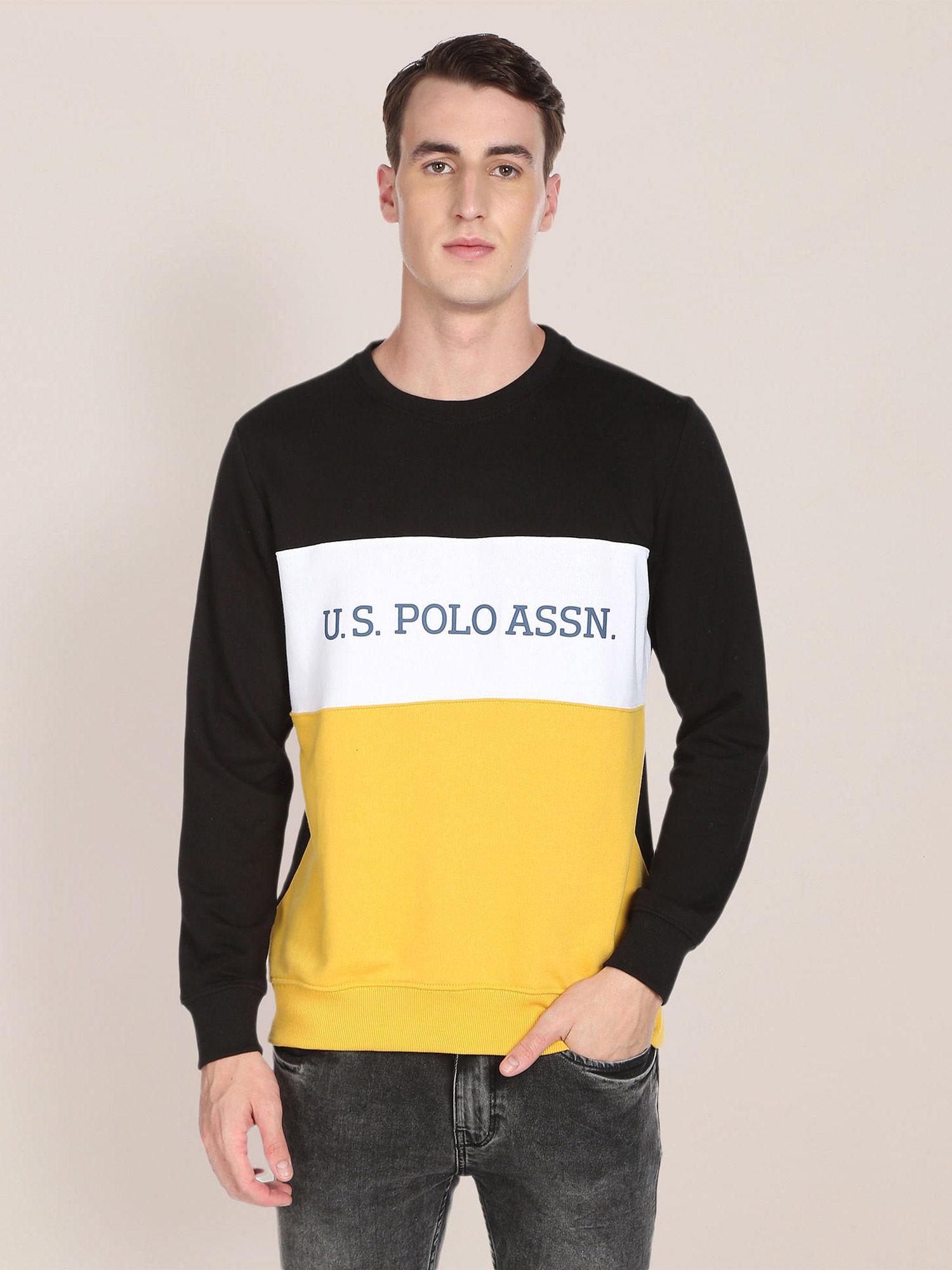 colour block round neck sweatshirt