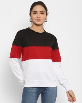 colour-block round-neck sweatshirt