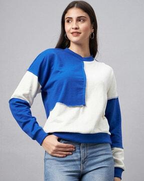 colour-block round-neck sweatshirt