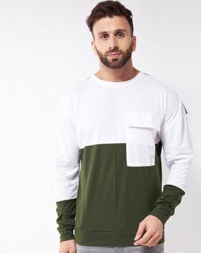 colour-block round-neck t-shirt