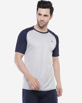 colour-block round-neck t-shirt