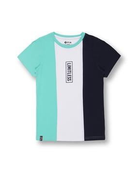 colour-block round-neck t-shirt