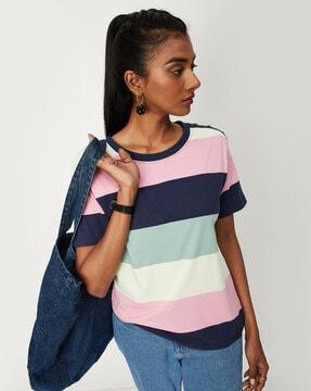 colour-block round-neck t-shirt