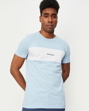 colour-block round-neck t-shirt