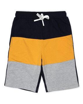colour-block shorts with drawstring waist