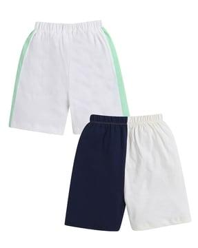 colour-block shorts with elasticated waistband