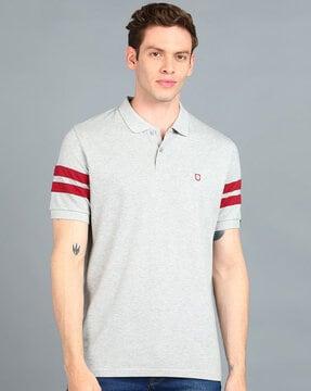 colour-block slim fit polo t-shirt