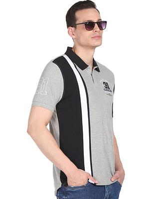 colour block sporty polo shirt