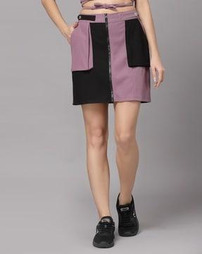 colour-block straight skirt