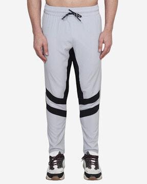 colour-block straight track pants