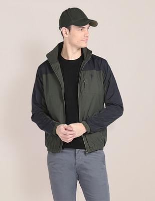 colour block windcheater jacket