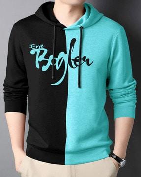 colour-blocked hooded t-shirt