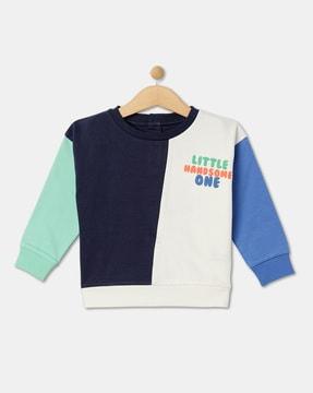 colour-blocked round-neck sweatshirt