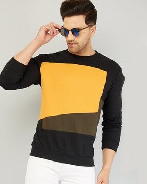 colour-blocked full-length sweat-shirt