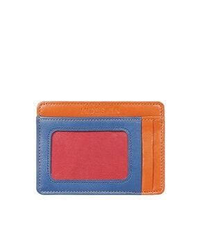 colour-blocked leather card holder