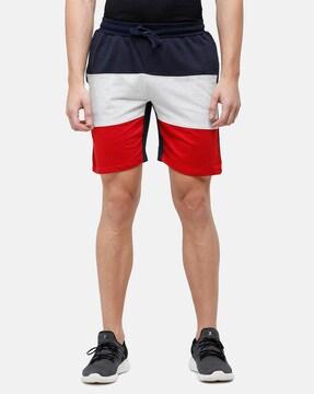 colour-blocked regular fit shorts