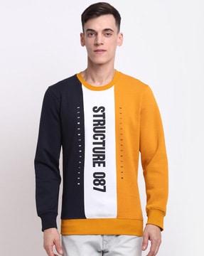 colour-blocked regular fit sweat-shirt