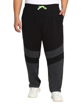 colour-blocked straight  track pants
