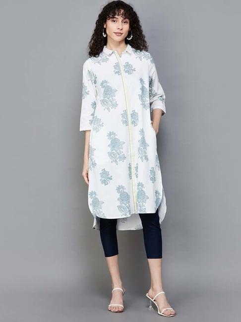 colour me by melange blue printed tunic