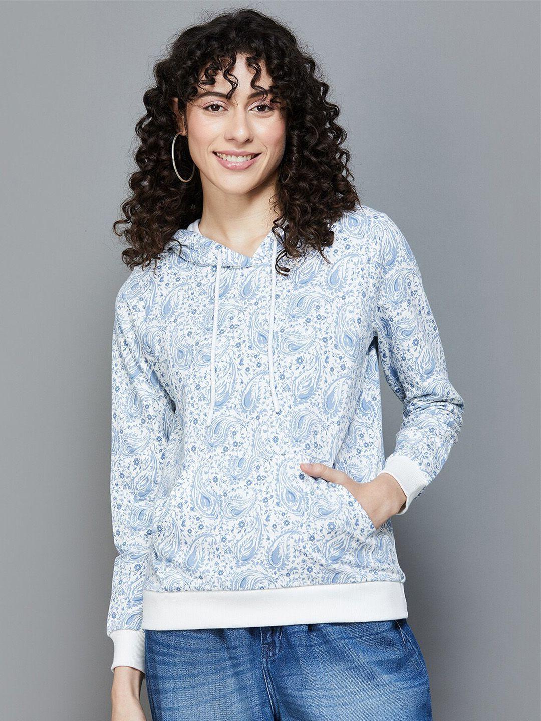 colour me by melange ethnic motifs printed pure cotton pullover sweatshirt