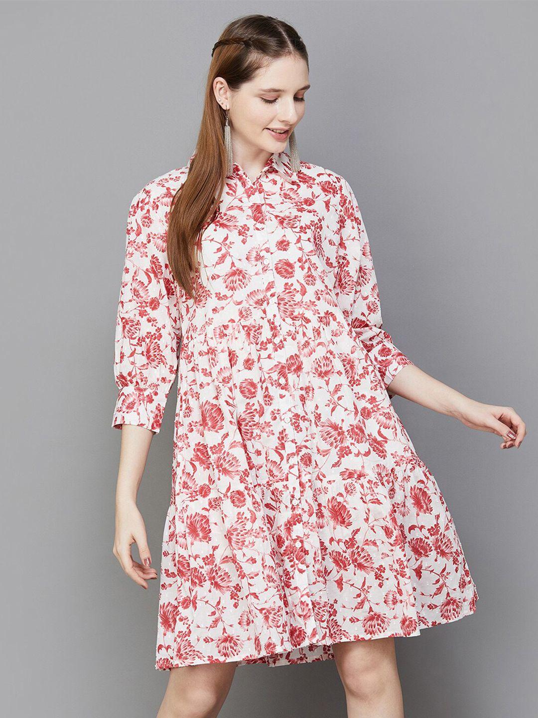 colour me by melange floral print a-line dress
