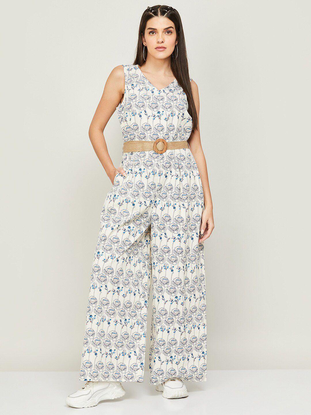 colour me by melange printed basic jumpsuit