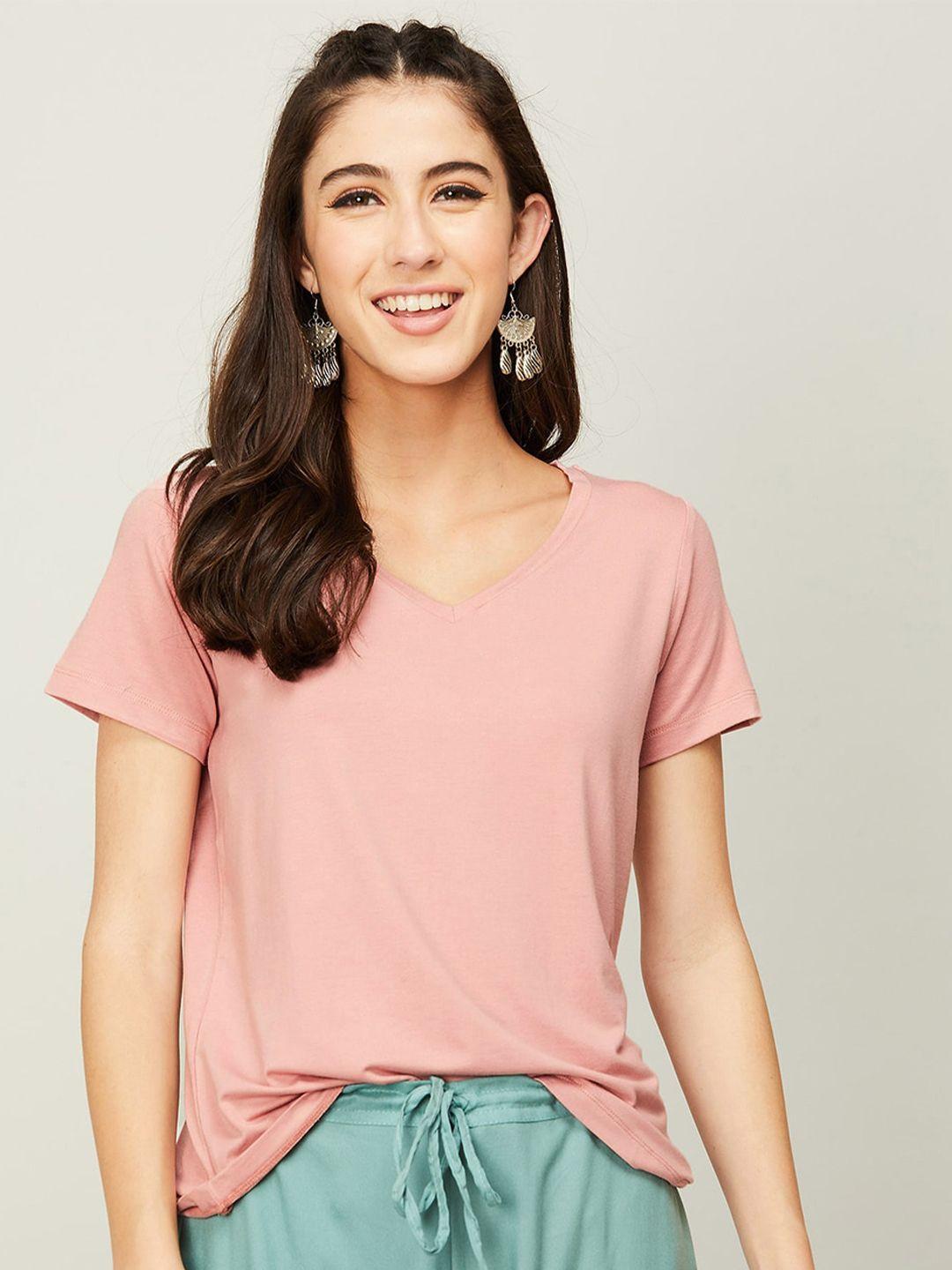 colour me by melange v-neck cotton t-shirt