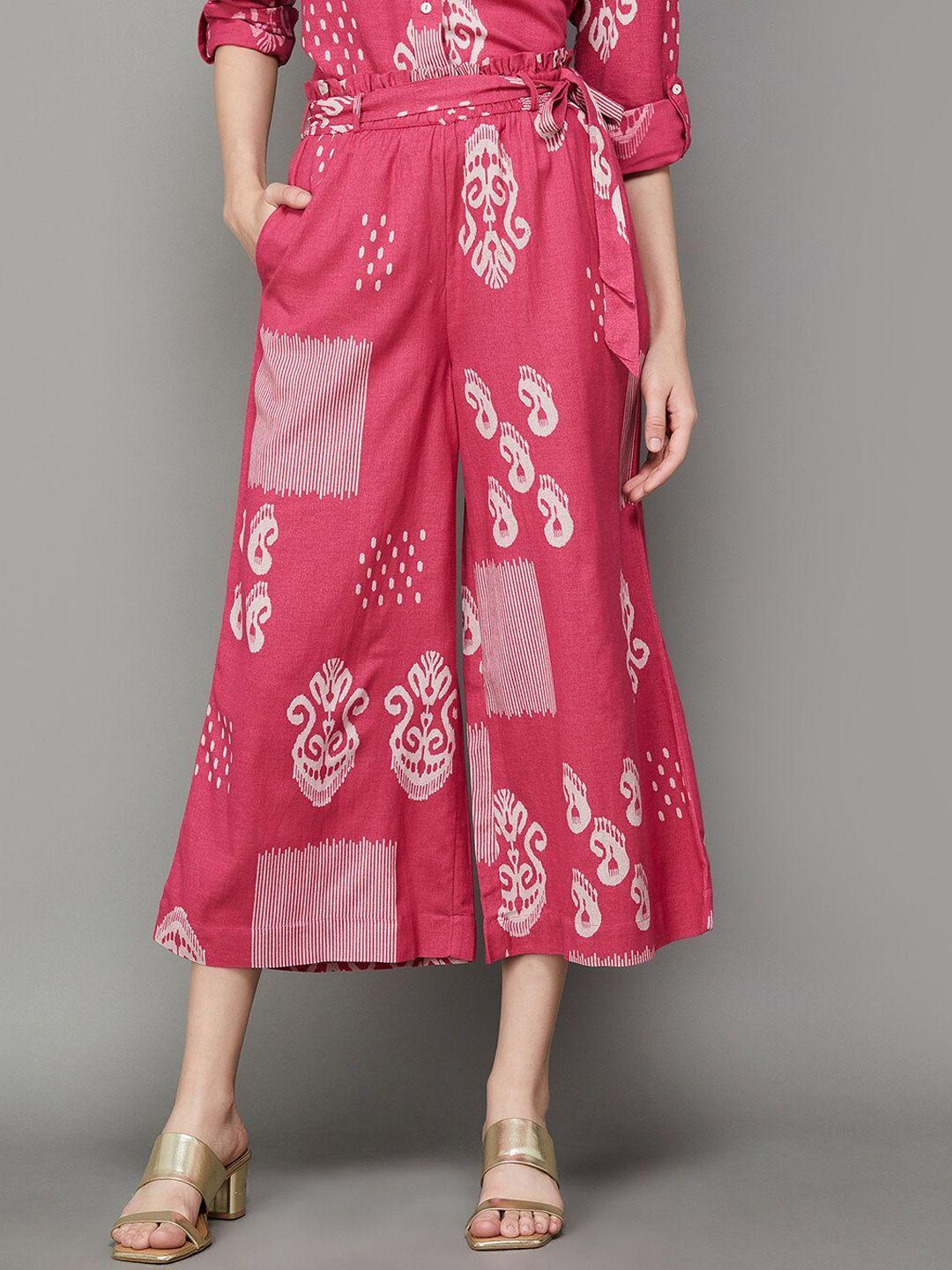 colour me by melange women ethnic motifs printed culottes trousers