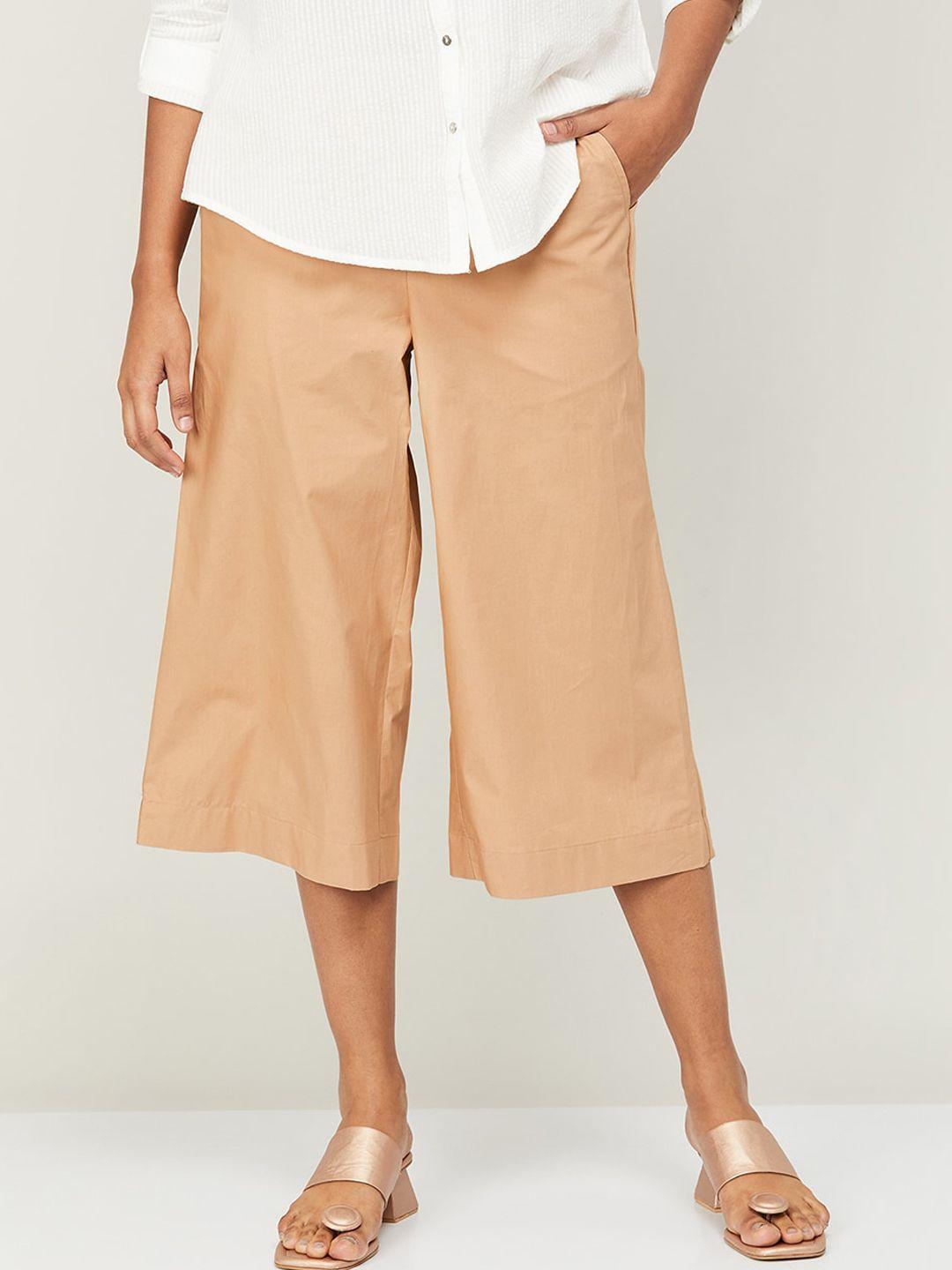 colour me by melange women high-rise relaxed culottes trousers