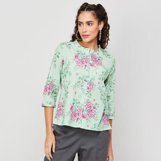 colour me women floral printed casual top