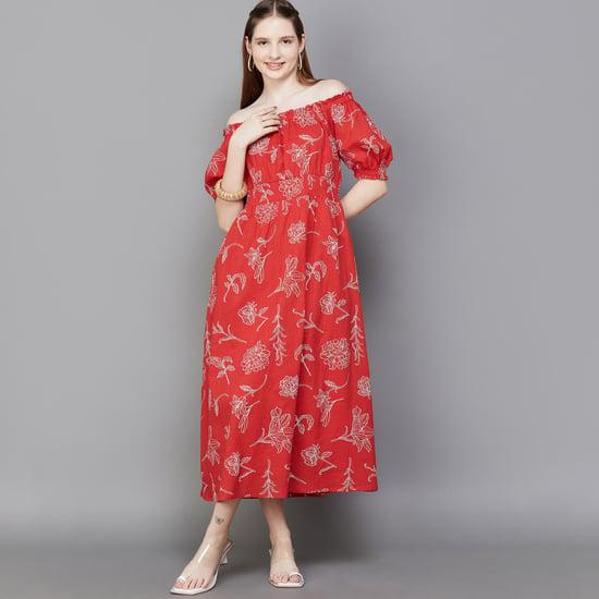 colour me women floral printed midi dress