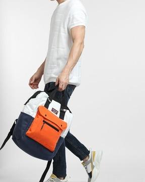 colourblock backpack with adjustable straps