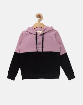 colourblock cotton hoodie